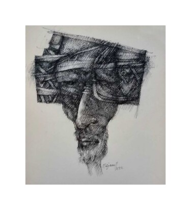 Disegno intitolato "Le côté gauche 69" da Meziane Boussaid, Opera d'arte originale, Biro