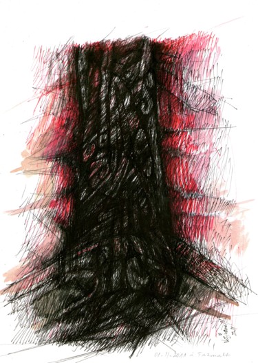 Disegno intitolato "Idée noire 24" da Meziane Boussaid, Opera d'arte originale, Inchiostro