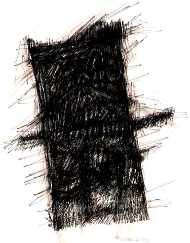 Drawing titled "Idée noire 23" by Meziane Boussaid, Original Artwork, Ink