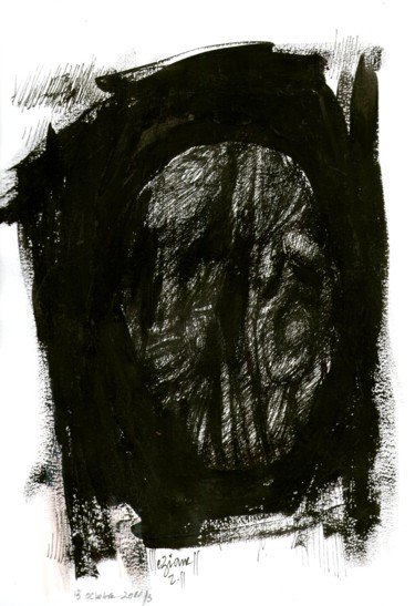 Dessin intitulée "Idée noire 11" par Meziane Boussaid, Œuvre d'art originale, Encre