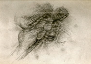 Dessin intitulée "Délimiter 14" par Meziane Boussaid, Œuvre d'art originale, Crayon