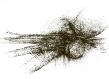 Drawing titled "Délimiter 13" by Meziane Boussaid, Original Artwork, Ink