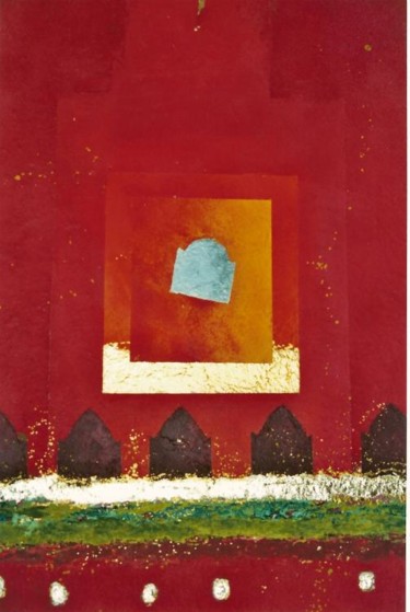 Peinture intitulée "rouge" par Bleu Meziani, Œuvre d'art originale