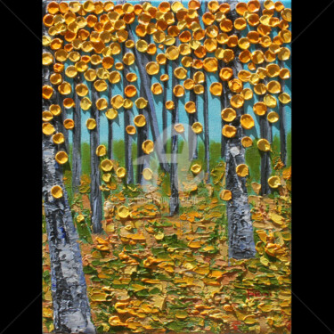 Painting titled "Aspen dream" by Monica Fallini, Original Artwork, Oil