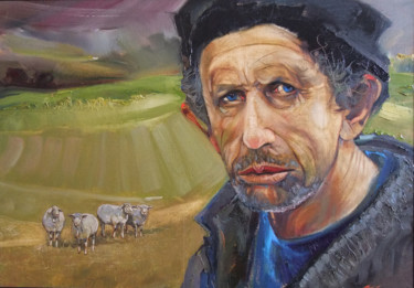 Pintura titulada "Palestinian shepherd" por Mikhail Fedotov, Obra de arte original, Laca