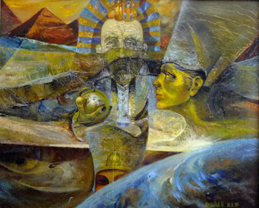 Pittura intitolato "A historical view" da Mikhail Fedotov, Opera d'arte originale, Olio