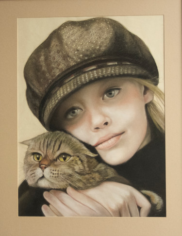 Dessin intitulée "Friends" par Mikhail Fedotov, Œuvre d'art originale, Pastel