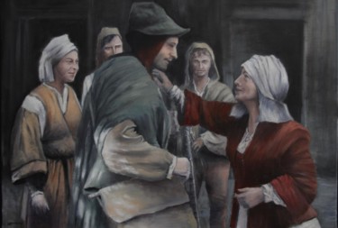 Painting titled "Le Retour de Martin…" by Marie-Françoise Durnerin, Original Artwork, Oil