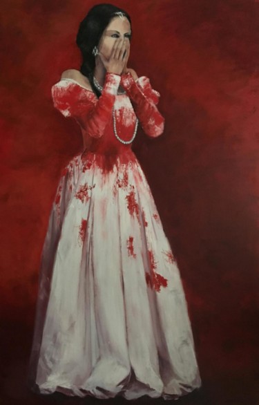 Peinture intitulée "La reine Margot" par Marie-Françoise Durnerin, Œuvre d'art originale, Huile