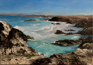 Painting titled "Côte rocheuse Breta…" by Marie-Françoise Durnerin, Original Artwork, Oil