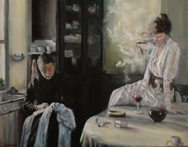 Peinture intitulée "Un dimanche à la ca…" par Marie-Françoise Durnerin, Œuvre d'art originale, Huile