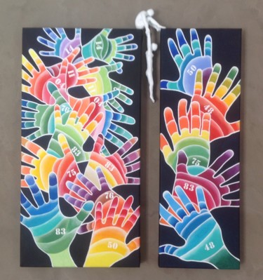 Pintura titulada "Mains à mains" por Michel Fournet, Obra de arte original, Acrílico