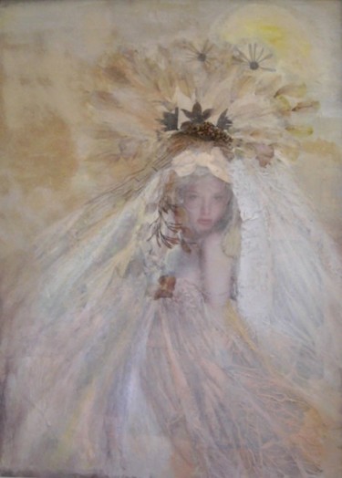 Peinture intitulée "fée feuillages" par France, Œuvre d'art originale, Autre