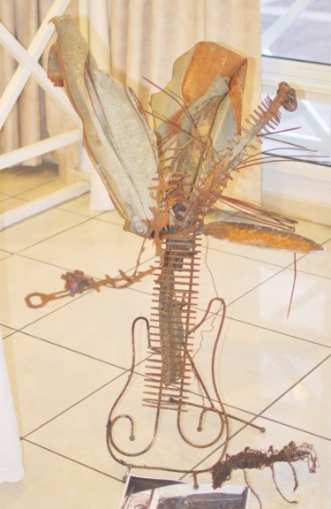 Skulptur mit dem Titel "Orchidée" von France, Original-Kunstwerk, Metalle