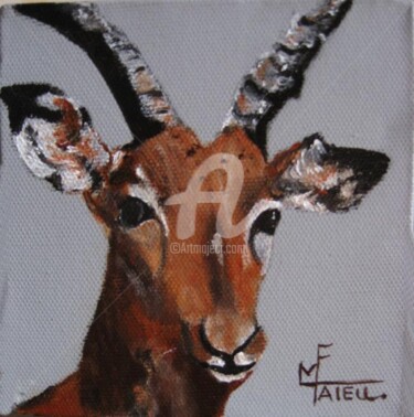 Peinture intitulée "Gazelle" par Marie France Mateu, Œuvre d'art originale, Huile