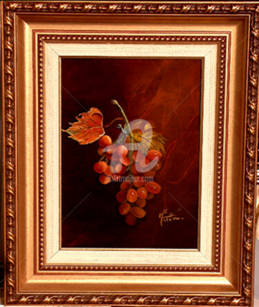 Peinture intitulée "Raisin d'automne" par Marie France Mateu, Œuvre d'art originale