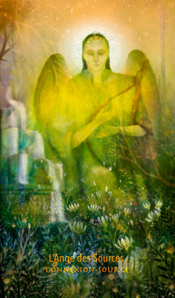 Arts numériques intitulée "L'ange-des-sources.…" par Marie-France Venon, Œuvre d'art originale, Peinture numérique