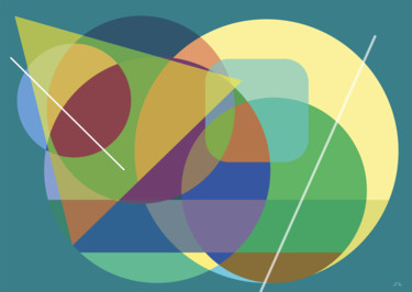 Univers Géométrique Arts numériques intitulée "Univers Géométrique" par Mauvais Goût, Œuvre d'art originale, Peinture numérique