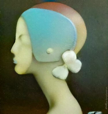 La ragazza col caschetto azzurro Arte digitale intitolato "La ragazza col casc…" da Matteo Garagiola Lacchiarella, Opera d'arte originale, Lavoro digitale 2D