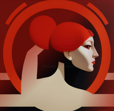Artes digitais intitulada "Profilo di rosso" por Matteo Garagiola Lacchiarella, Obras de arte originais, Trabalho Digital 2D