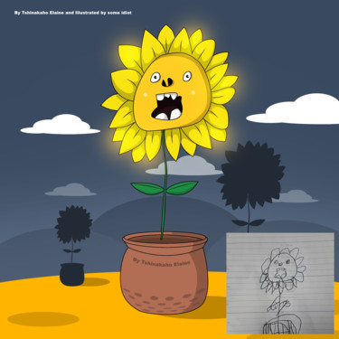 Digital Arts titled "SUN FLOWER ILLUSTRA…" by Mg Beatz, Original Artwork, 2D Digital Work