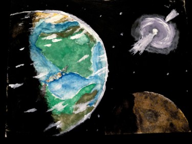 Pittura intitolato "Alien Planet (Acryl…" da Dracorex Creations, Opera d'arte originale, Acrilico