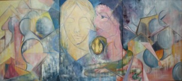 Pintura intitulada "O beijo" por M.Gloria, Obras de arte originais