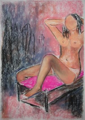 Malerei mit dem Titel "Série mulher sedução" von M.Gloria, Original-Kunstwerk