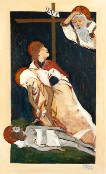 Pintura intitulada "Icone - Lamentações" por M.Gloria, Obras de arte originais, Óleo