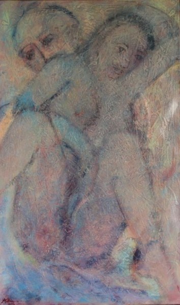 Pintura intitulada "O colo do cisne" por M.Gloria, Obras de arte originais, Óleo