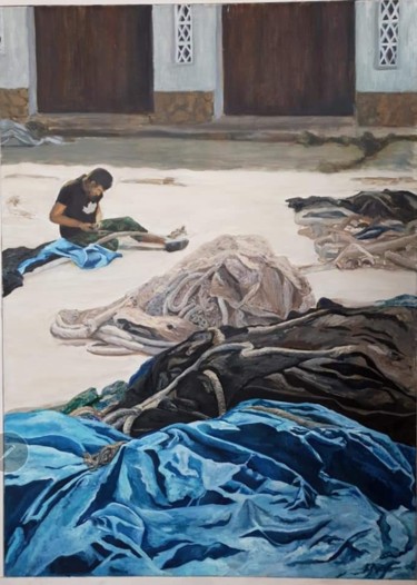 Painting titled "Siesta. Calp" by Maria Mikhaylova-Goldman, Original Artwork, Oil