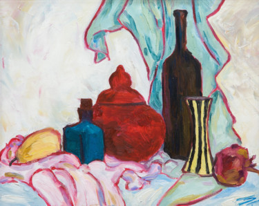 Картина под названием "Red" - Maria Mikhaylova-Goldman, Подлинное произведение искусства, Масло Установлен на Деревянная рам…