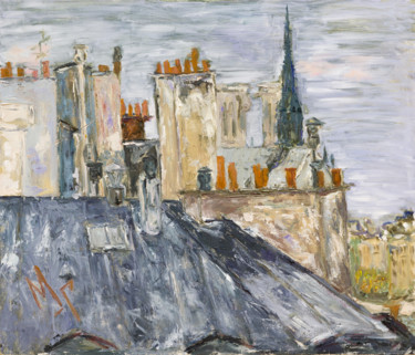 Paris.different angle... Peinture intitulée "Paris.different ang…" par Maria Mikhaylova-Goldman, Œuvre d'art originale, Huile Monté sur Châssis