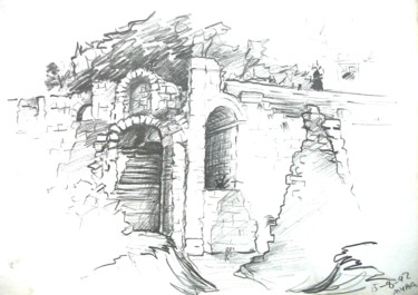 Drawing titled "milet 002" by Murat Güçlüer, Original Artwork, Charcoal
