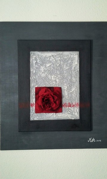 Pintura titulada "Carré-Rose" por Marie Andevert, Obra de arte original