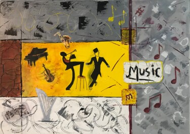 Peinture intitulée "Music" par Marie-Hélène Burdy, Œuvre d'art originale, Acrylique Monté sur Châssis en bois