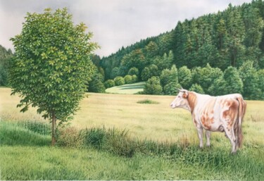 "Kuh und kleine Kast…" başlıklı Resim Margreet Duijneveld tarafından, Orijinal sanat, Mum boya