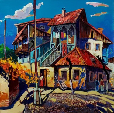 Painting titled "Afternoon in Tbilisi" by Mher Chatinyan, Original Artwork, Oil
