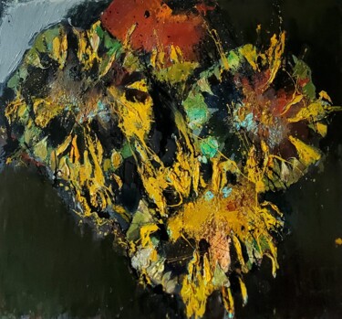 Painting titled "Sunflowers" by Mher Chatinyan, Original Artwork, Oil