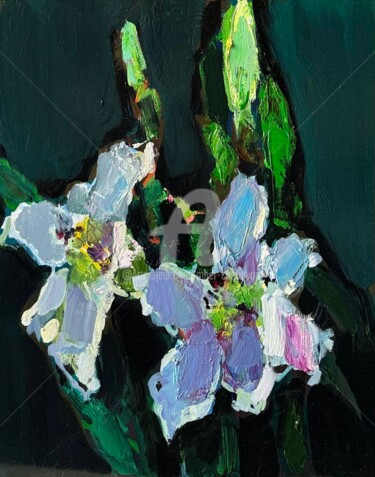 Malarstwo zatytułowany „Lilies” autorstwa Mher Chatinyan, Oryginalna praca, Olej