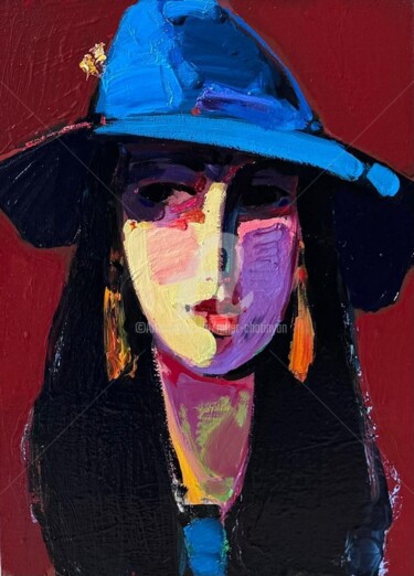 Картина под названием "Portrait of a Girl…" - Mher Chatinyan, Подлинное произведение искусства, Масло