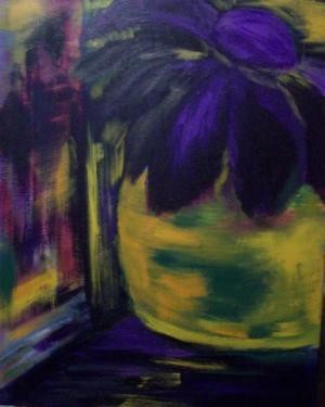 Painting titled "The color purple" by Michelle Hilton, Original Artwork, Oil