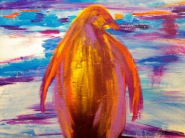 Painting titled "Mr Penguin" by Michelle Hilton, Original Artwork