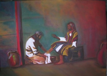 Malerei mit dem Titel "CHRIST OUR LORD" von Michelle Hilton, Original-Kunstwerk, Öl