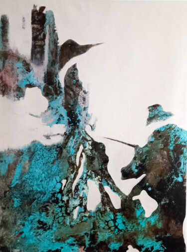 제목이 "CHIMERES"인 미술작품 Mi Baudry로, 원작, 아크릴 나무 들것 프레임에 장착됨