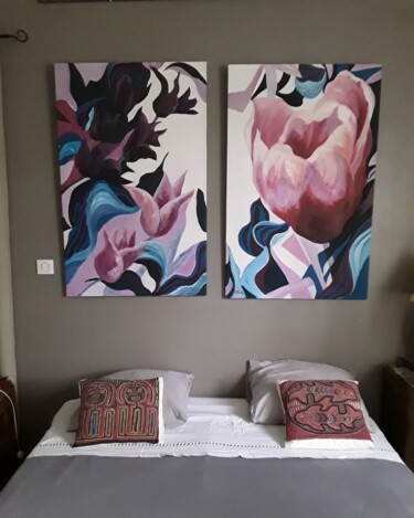 "Les tulipes diptyque" başlıklı Tablo Mi Baudry tarafından, Orijinal sanat, Akrilik Ahşap Sedye çerçevesi üzerine monte edil…