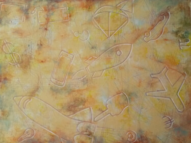 Pintura intitulada "Nuevas líneas de Na…" por Mi-Guel, Obras de arte originais, Acrílico