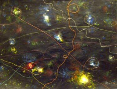 Peinture intitulée "Cazando supernovas…" par Mi-Guel, Œuvre d'art originale