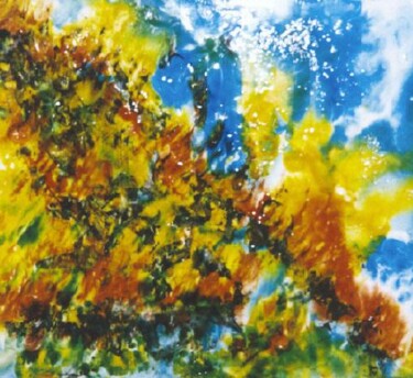 Pintura intitulada "Bosque ardiendo" por Mi-Guel, Obras de arte originais
