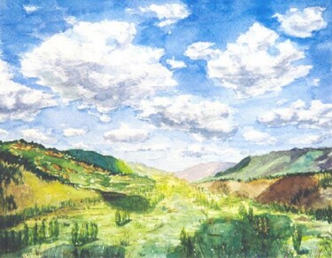 Painting titled "El valle" by Mi-Guel, Original Artwork